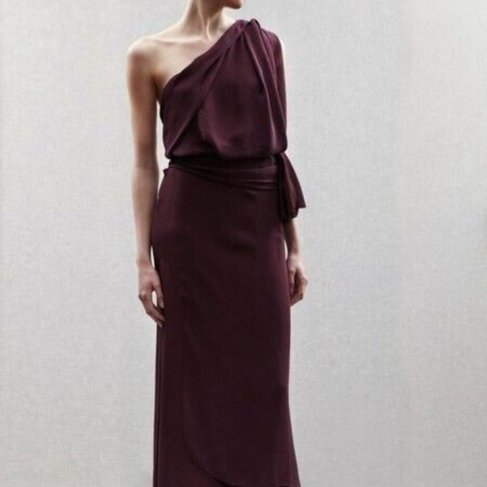 NWT ACNE STUDIOS Purple 'Ethel' Crepe Long Maxi Dress EU 34, US 2, XS